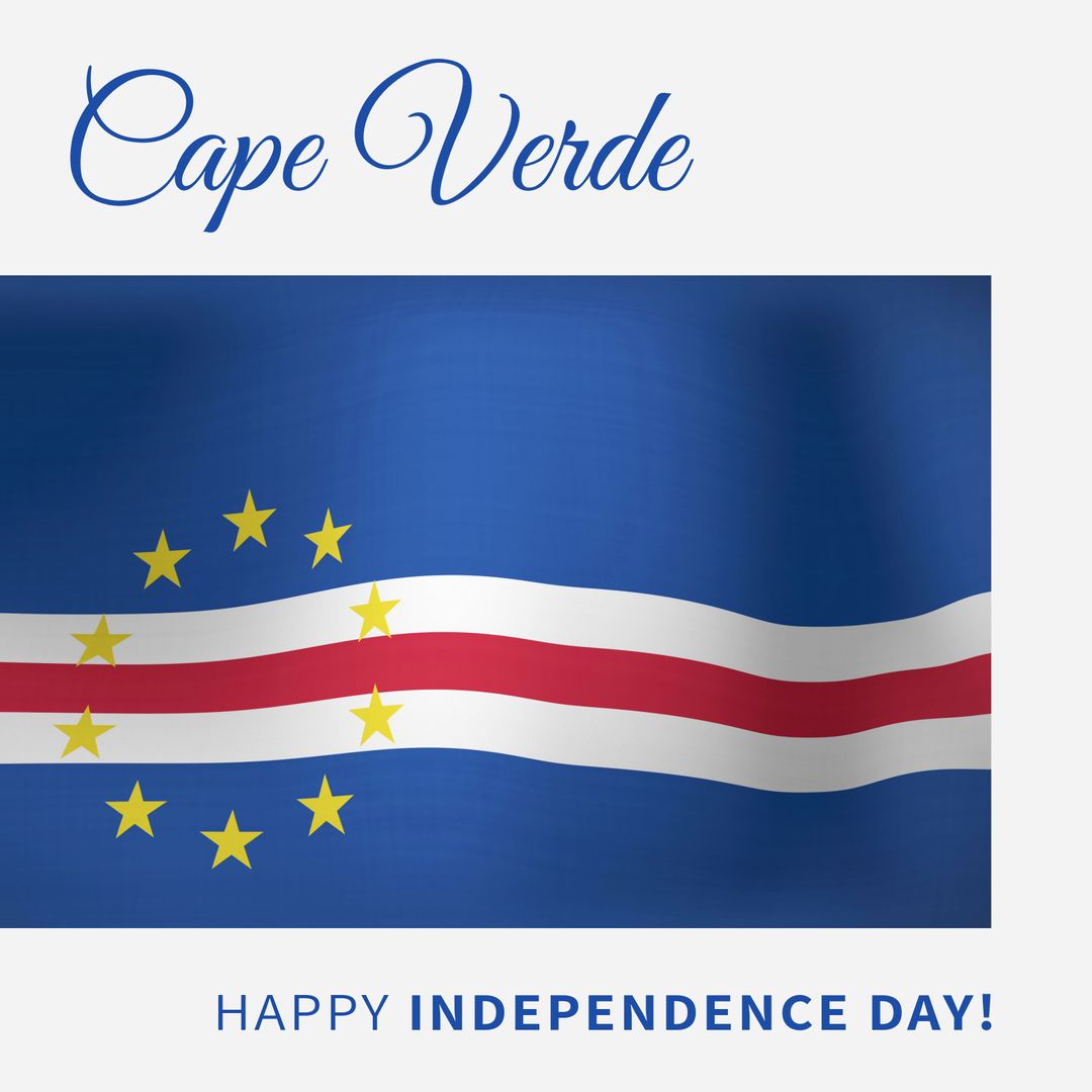 Cape Verde Independence Day Celebration Banner with National Flag