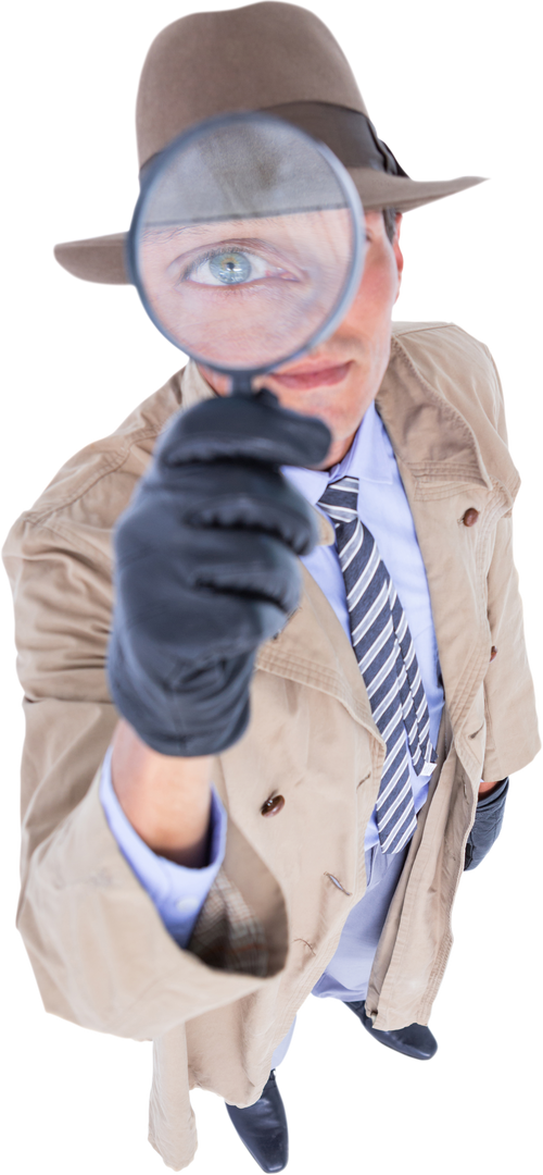 Transparent Spy Investigating Clue Using Magnifying Glass - Download Free Stock Images Pikwizard.com