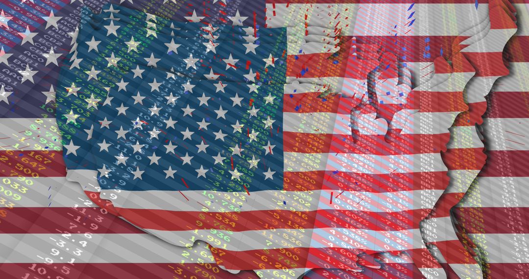 Financial Data Overlaid on USA Flag Symbolizing Business - Free Images, Stock Photos and Pictures on Pikwizard.com