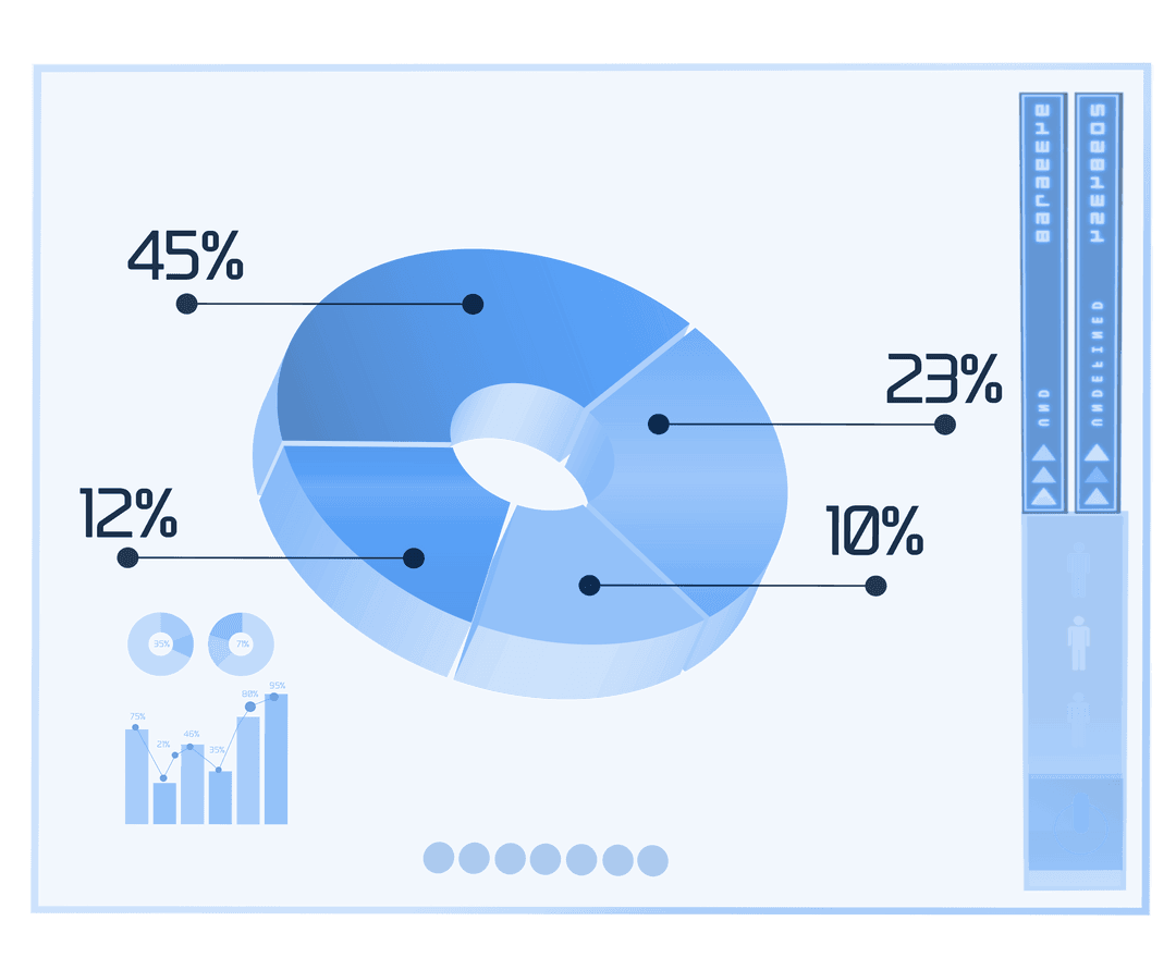 Blue Data Diagram Transparent Background Illustration