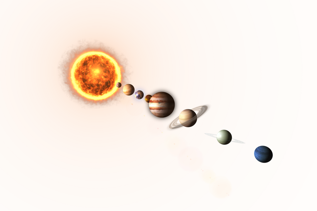 Transparent Illustration of Solar System on vibrant orange background - Download Free Stock Images Pikwizard.com