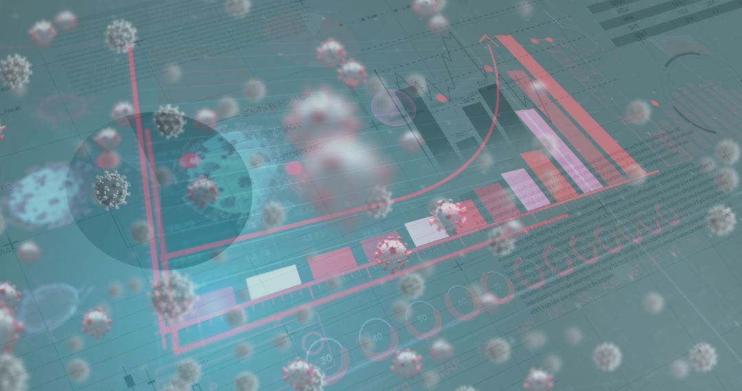 Pandemic Data Analysis Concept with Floating COVID-19 Cells