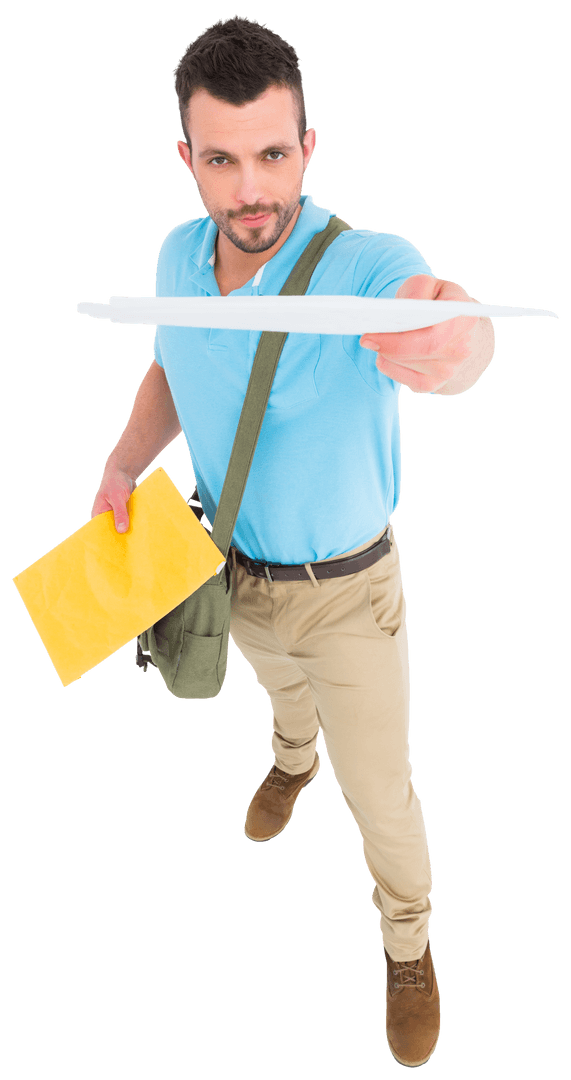 man delivering symbolizing communication on transparent - Download Free Stock Images Pikwizard.com