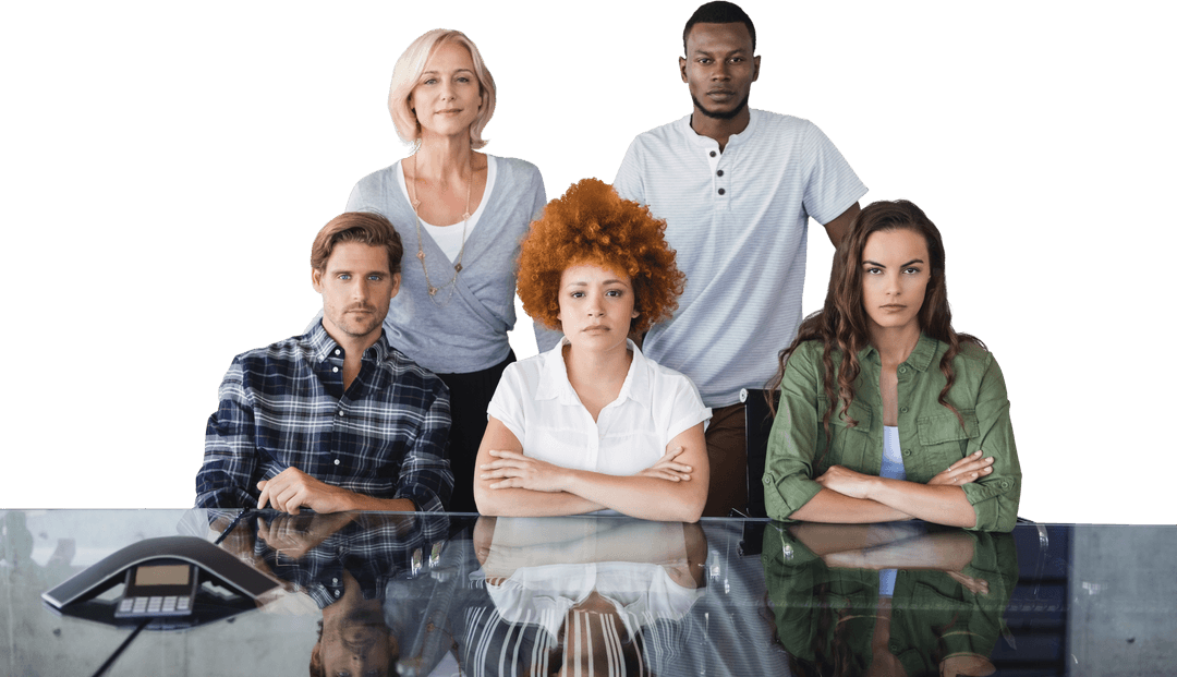 Transparent Diverse Business Team at Conference Table