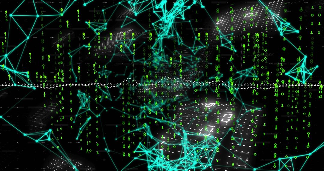 Futuristic digital data interface with connection lines