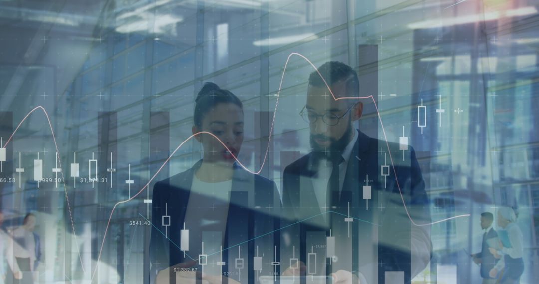 Business Professionals Analyzing Global Data Trends