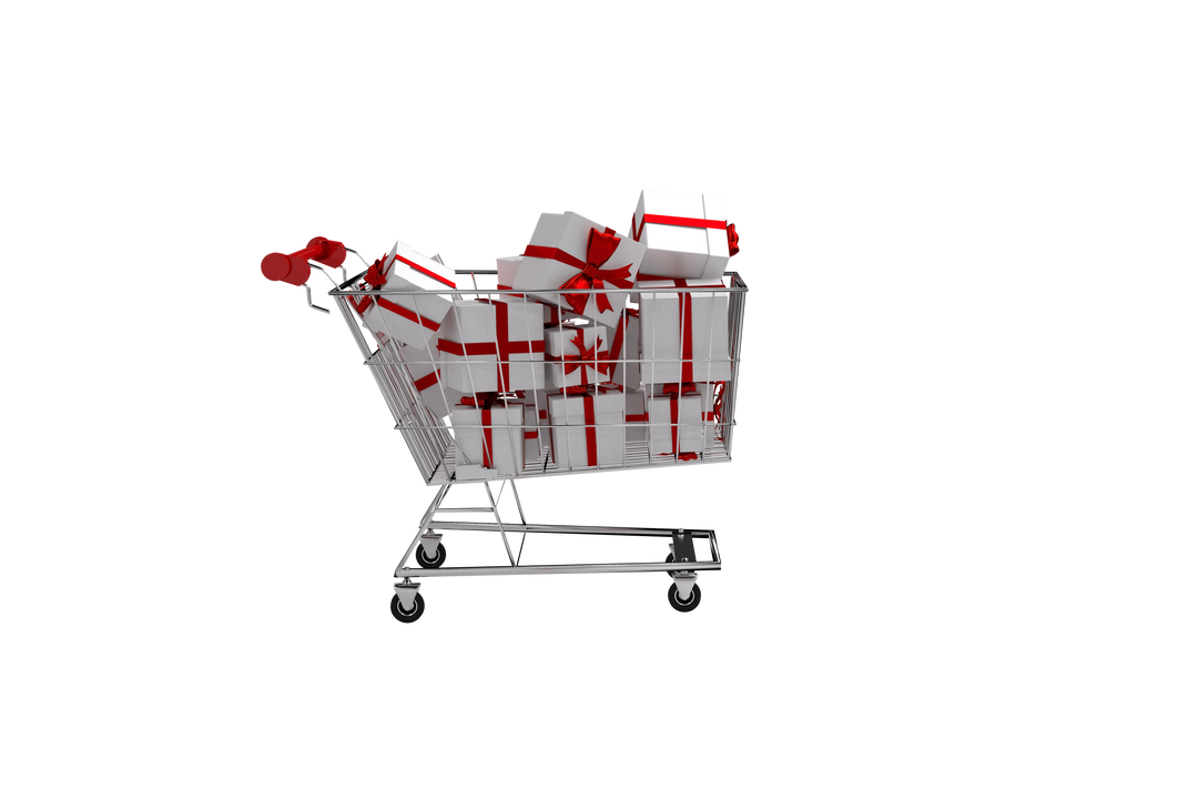 Shopping Cart Filled with Presents on Transparent Background - Download Free Stock Images Pikwizard.com