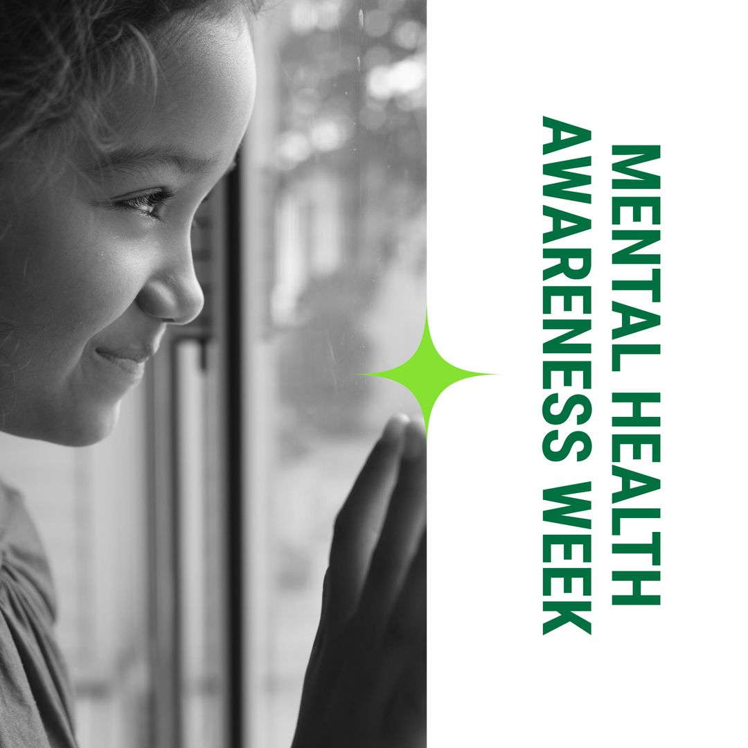 Mental Health Awareness Child Smiling by Window