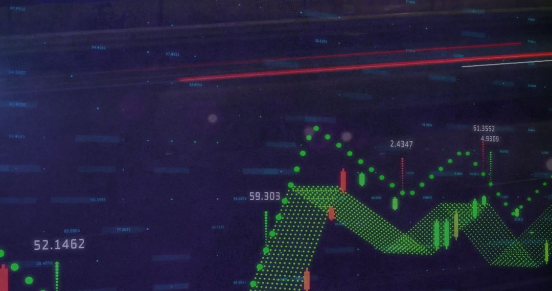 Digital Financial Statistics and Data Over Dark Background
