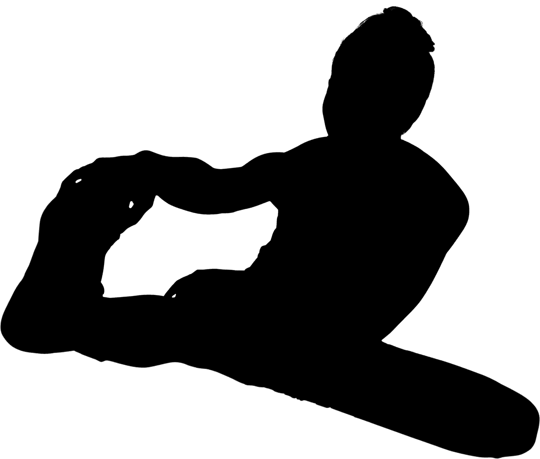 Sportswoman Stretching Silhouette on Transparent Background Vector