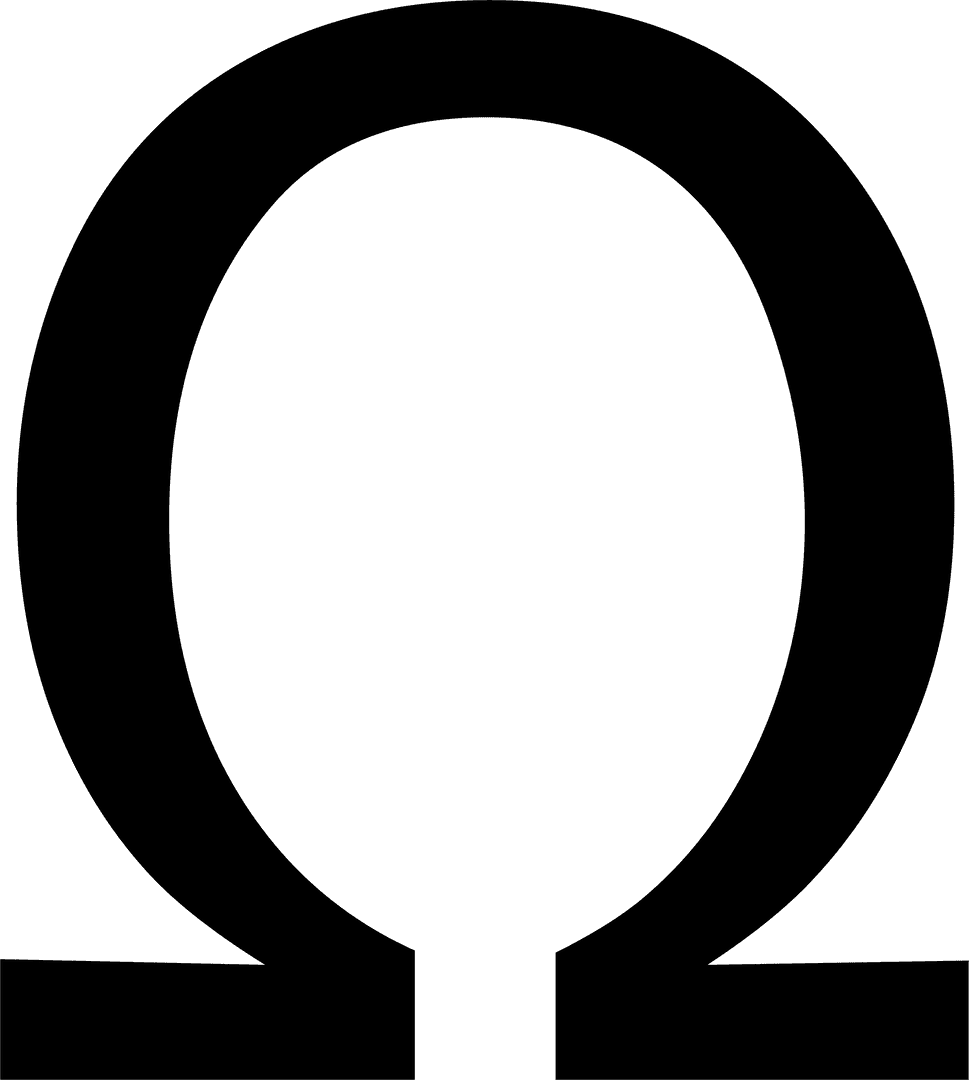 Transparent Omega Symbol Icon Close-Up