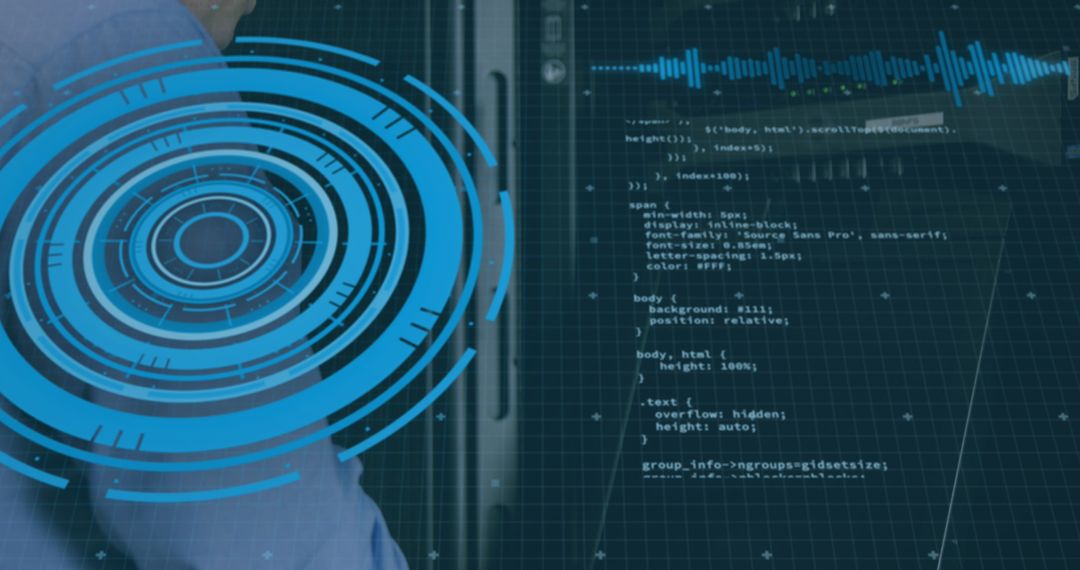 Image of scope scanning and data processing over caucasian it man fixing computer server - Free Images, Stock Photos and Pictures on Pikwizard.com