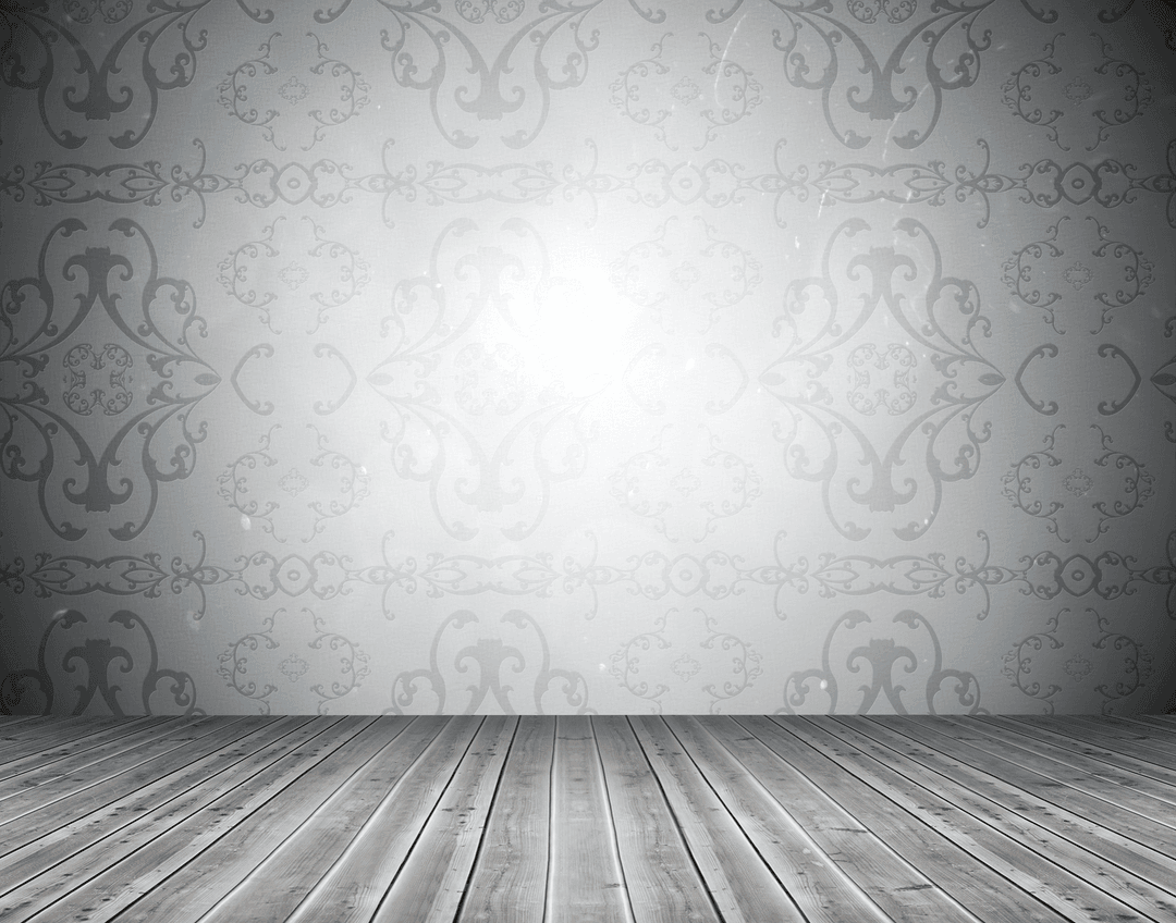 Elegant Transparent Background with Ornate Wall and Wood Floor