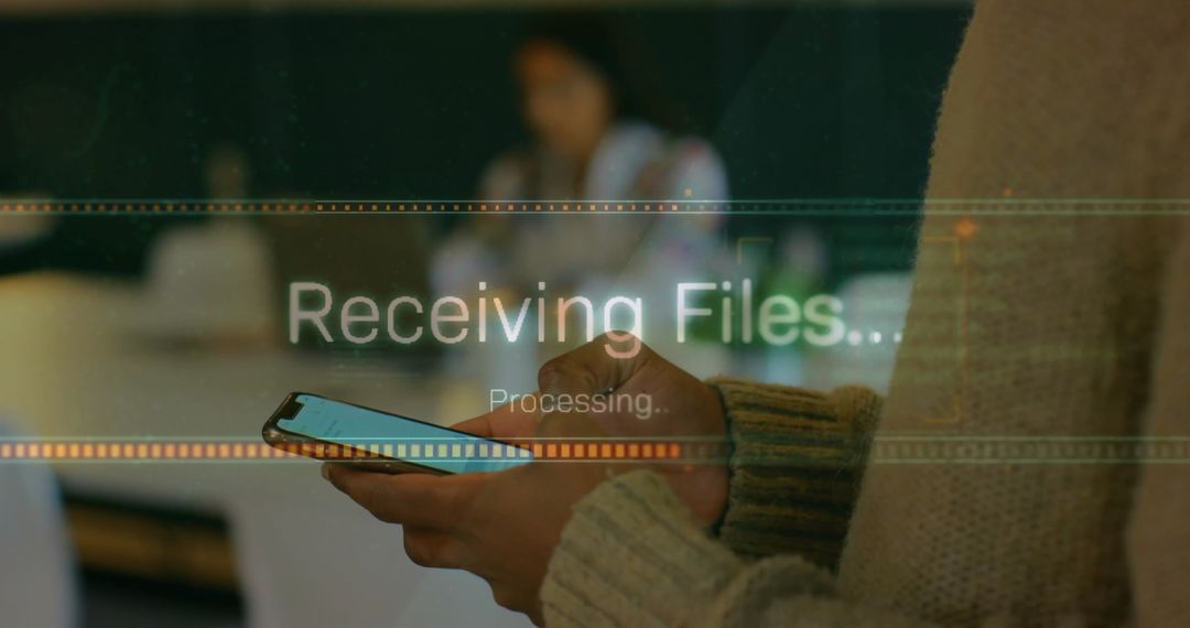 Receiving Files on Smartphone Overlayed with Progress Bar