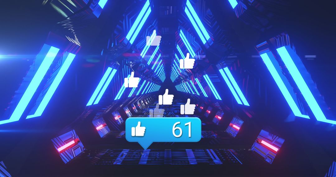 Futuristic Digital Interface with Social Media Icons