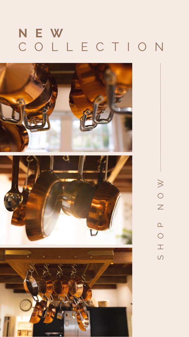 New Kitchen Collection: Copper Pots Hanging Elegantly