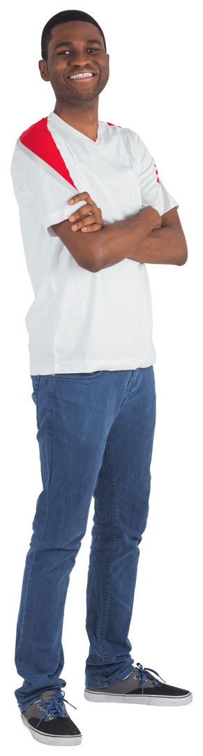 Confident Smiling Football Fan Transparent Expression