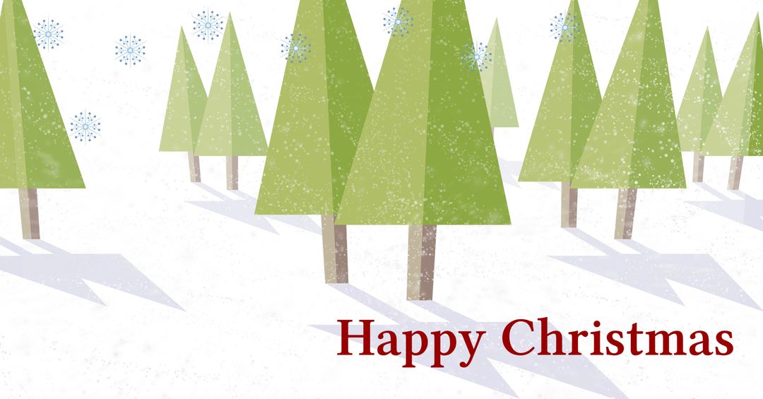 Stylized Winter Wonderland with Christmas Greeting