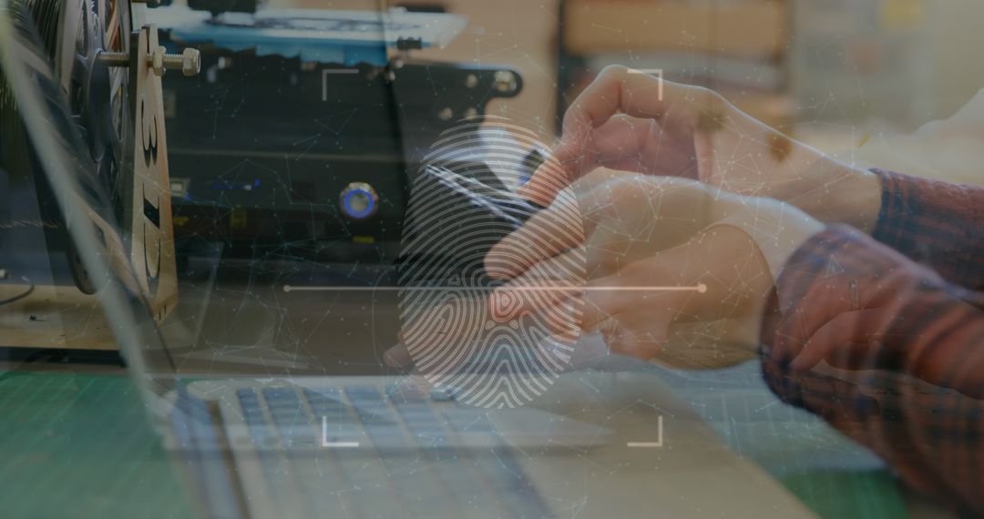 Person Using Fingerprint Scanner for Secure Access on Laptop - Free Images, Stock Photos and Pictures on Pikwizard.com