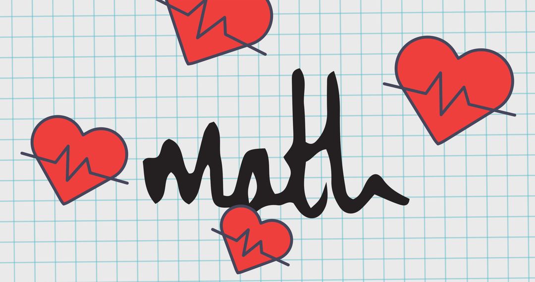 Math Text with Hearts in Graph Notebook Pattern - Free Images, Stock Photos and Pictures on Pikwizard.com