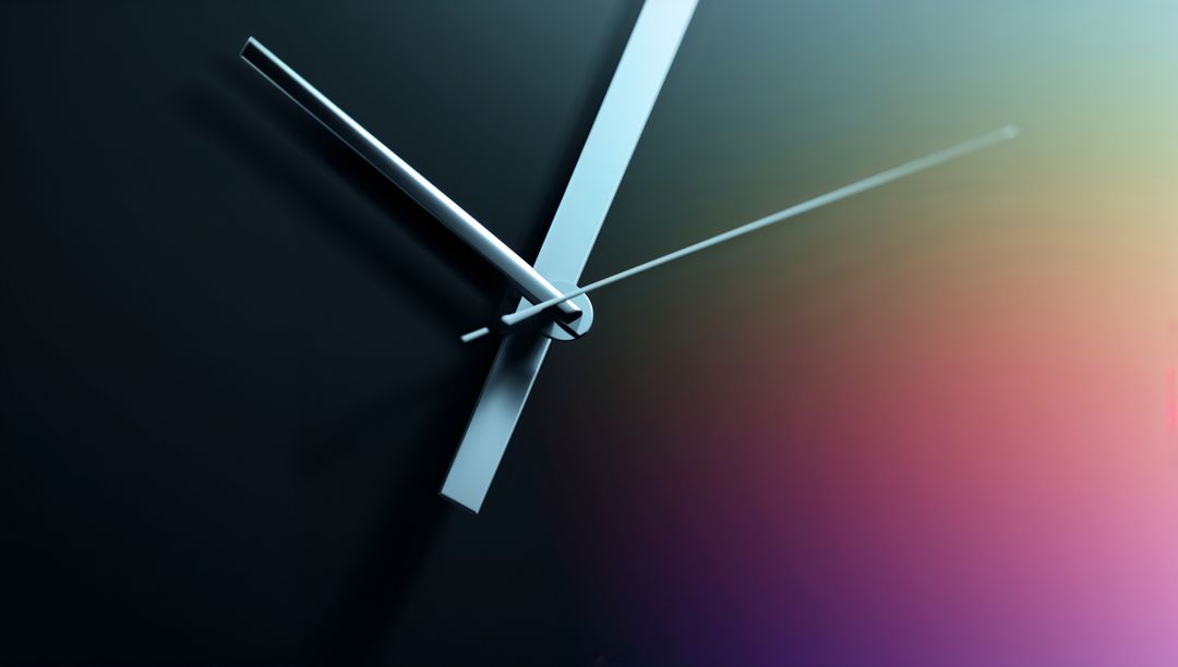 Abstract Metallic Clock Design with Gradient Glow