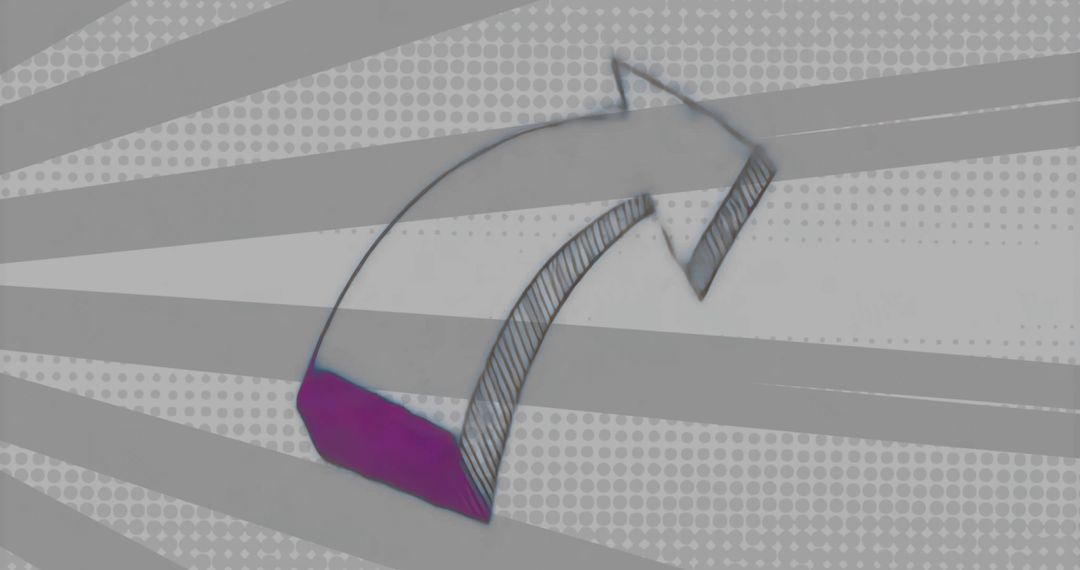 Curved Arrow Graphic in Abstract Modern Design