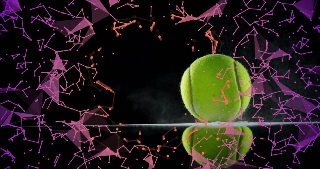 Futuristic Tennis Ball with Polygonal Abstract Design