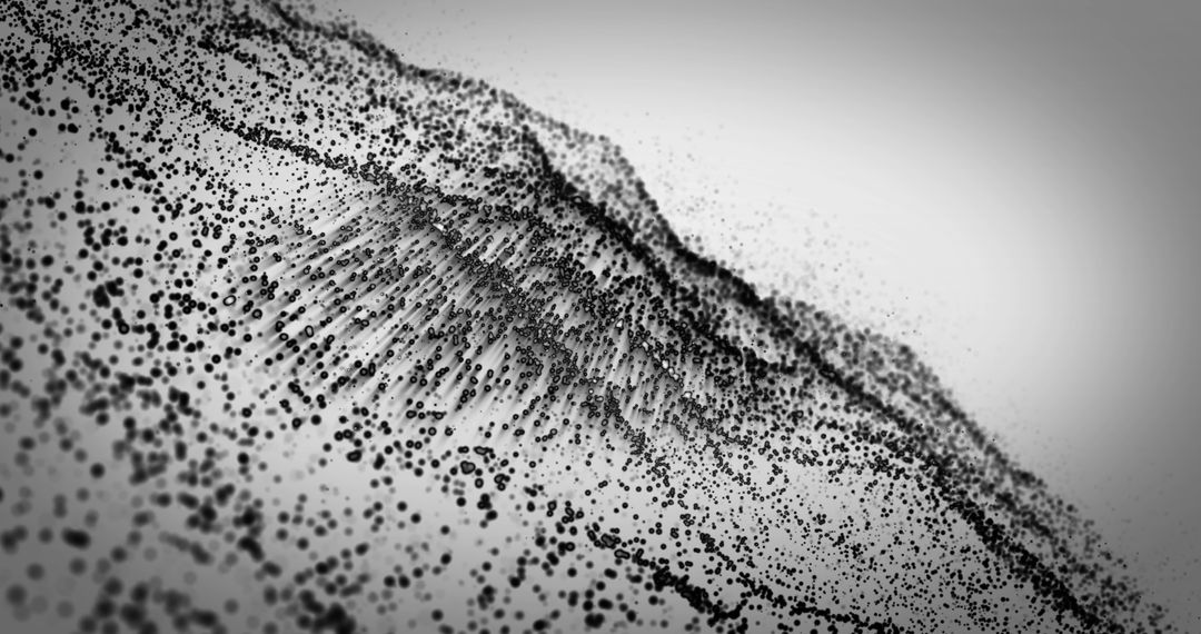 Abstract Digital Mesh Wave Movement on White Background