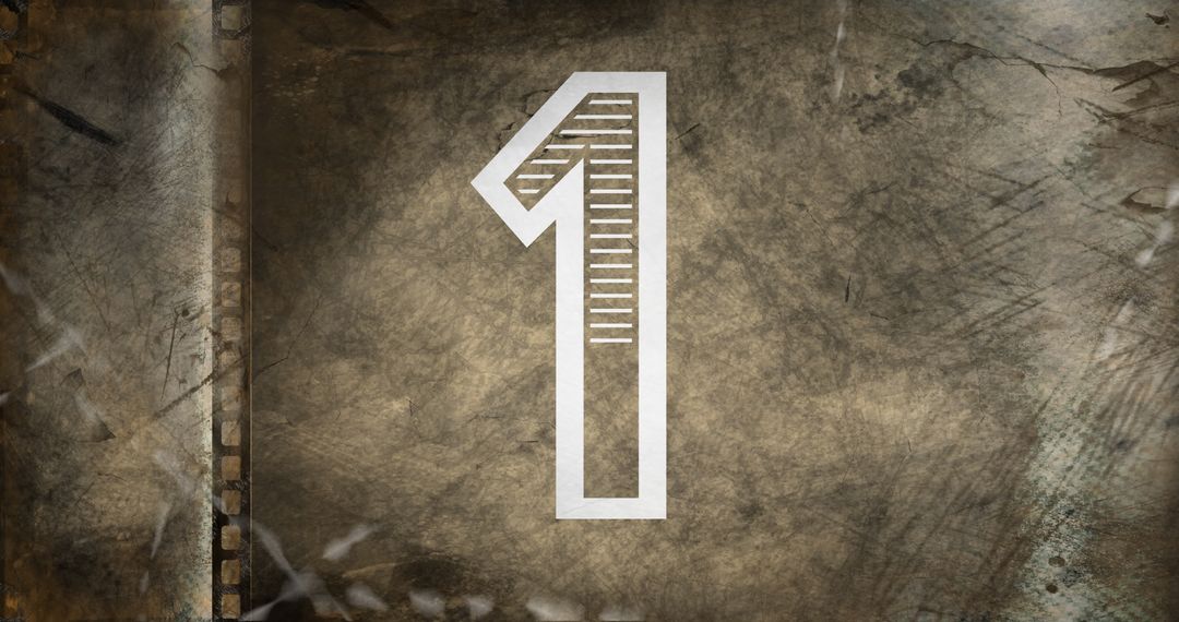 Rustic Number One on Vintage Metallic Background
