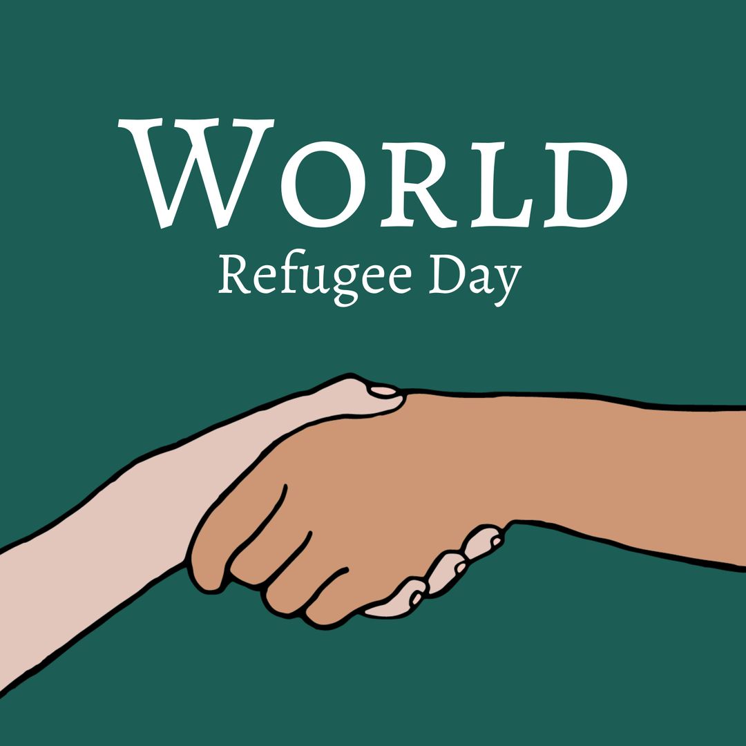 Hands Shaking for World Refugee Day Awareness