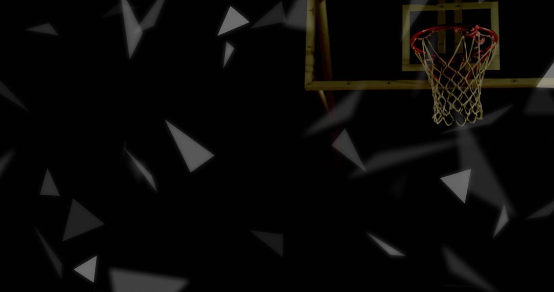 Minimalist Digital Basketball Hoop with Abstract Triangles