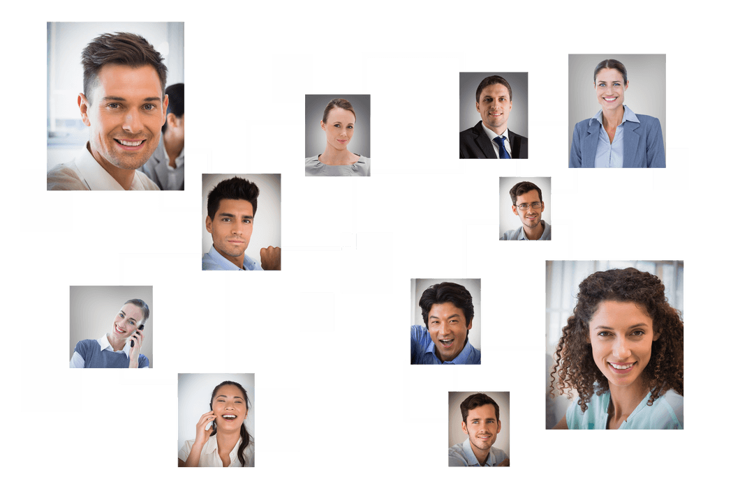 Transparent Digital Illustration of Diverse Business Network Connections