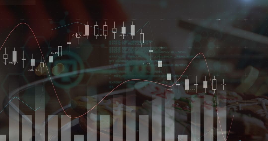 Digital Data Analytics Overlaying Delicious Cookies
