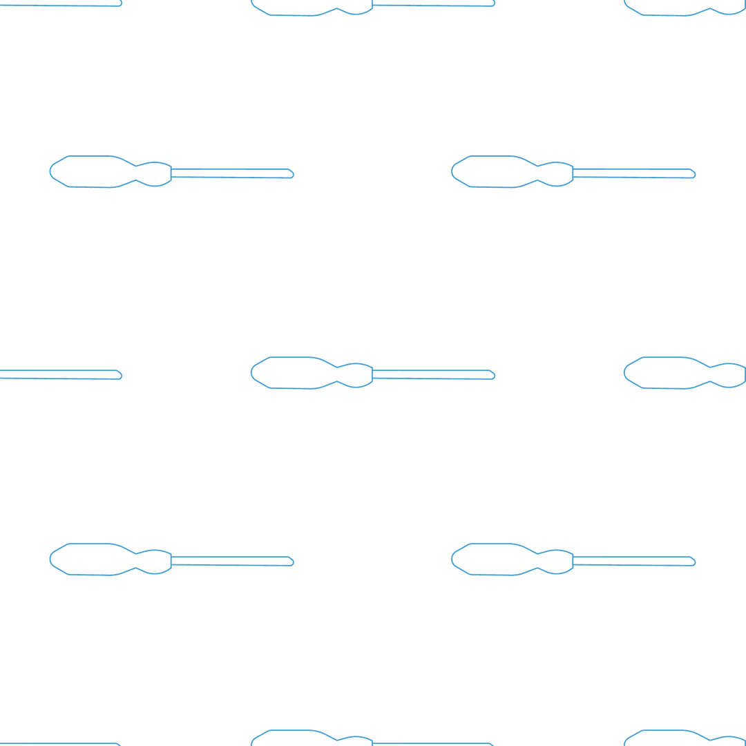 Pattern of Transparent Blue Screwdrivers on Black Background