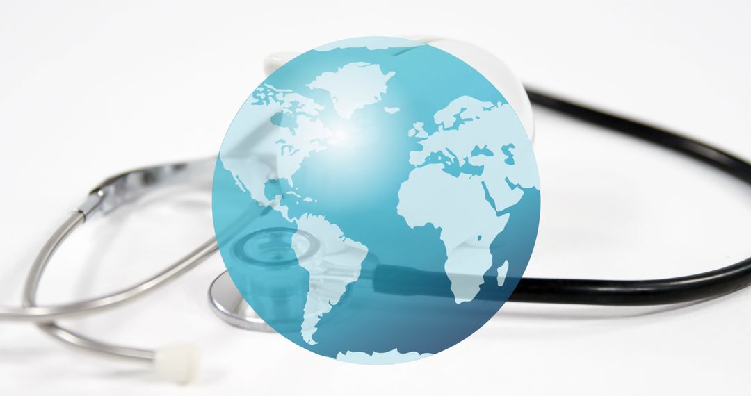 World Health Day Concept with Earth and Stethoscope