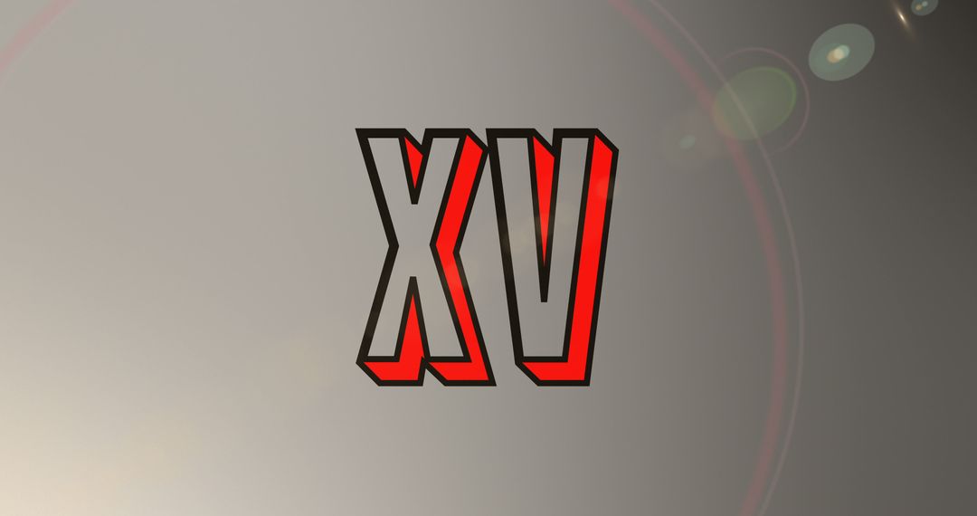 Roman Numeral XV on Gray Background With Light Flares - Free Images, Stock Photos and Pictures on Pikwizard.com