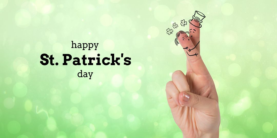 Happy St. Patrick's Day Finger Art Leprechaun Decoration - Download Free Stock Templates Pikwizard.com