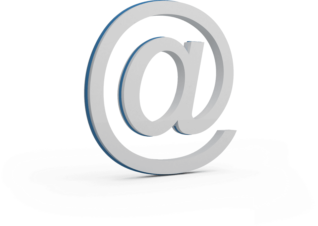 3D Transparent Email Symbol Icon with Reflection