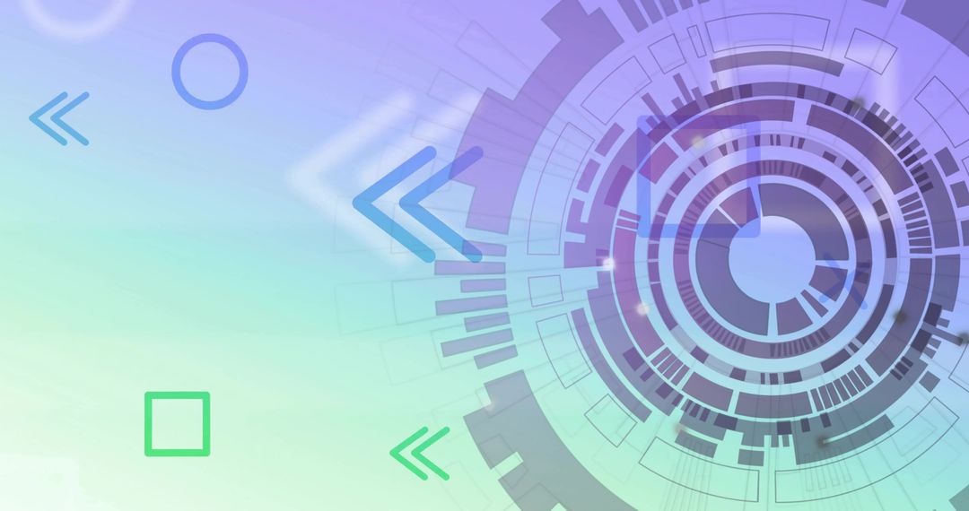 Futuristic Circular Interface with Arrows and Gradients