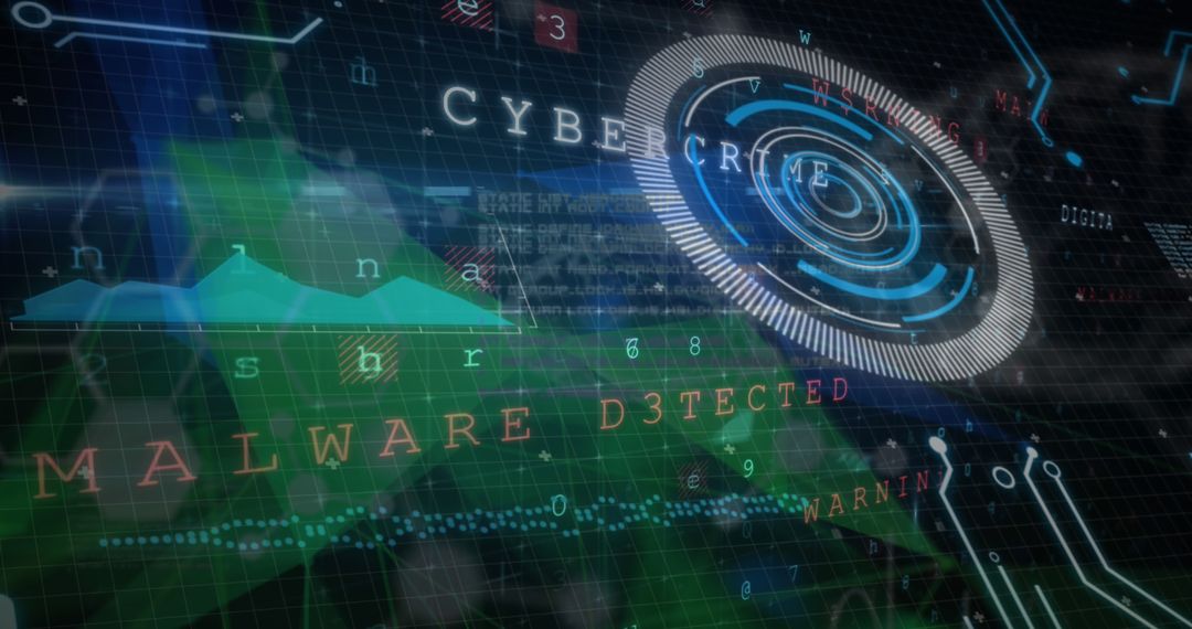 Cybercrime Concept with Digital Data Graphics