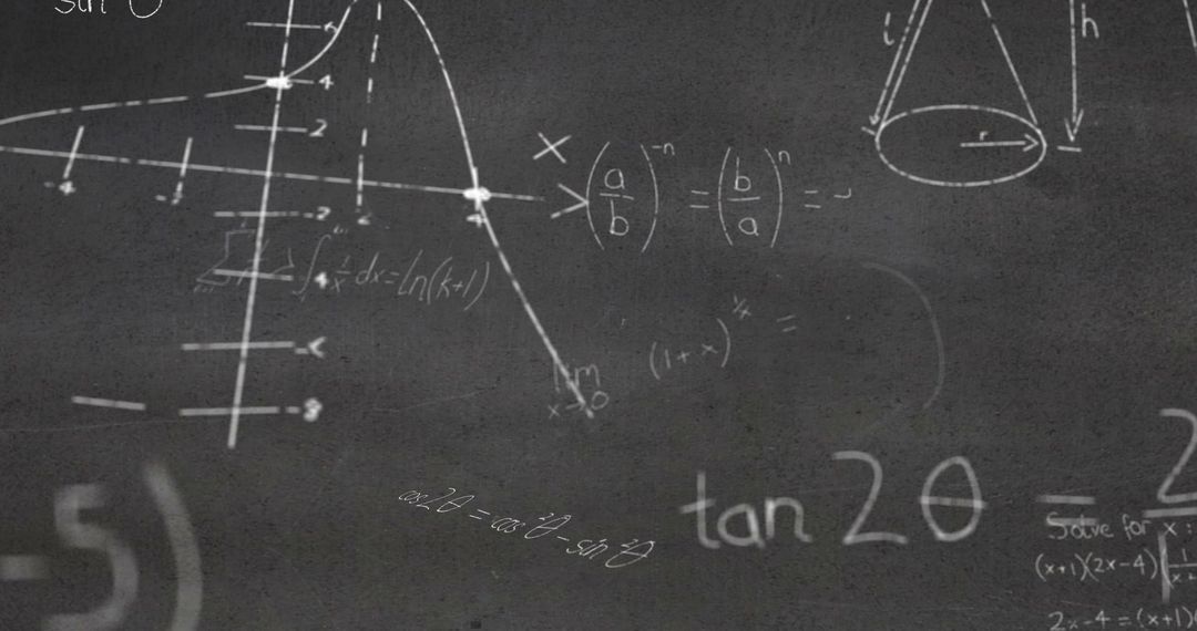 Chalkboard Covered with Complex Mathematical Formulas