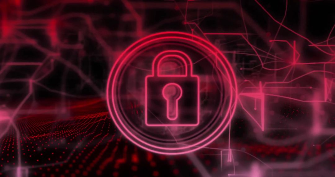 Digital Lock Icon with High-Tech Interface Concept