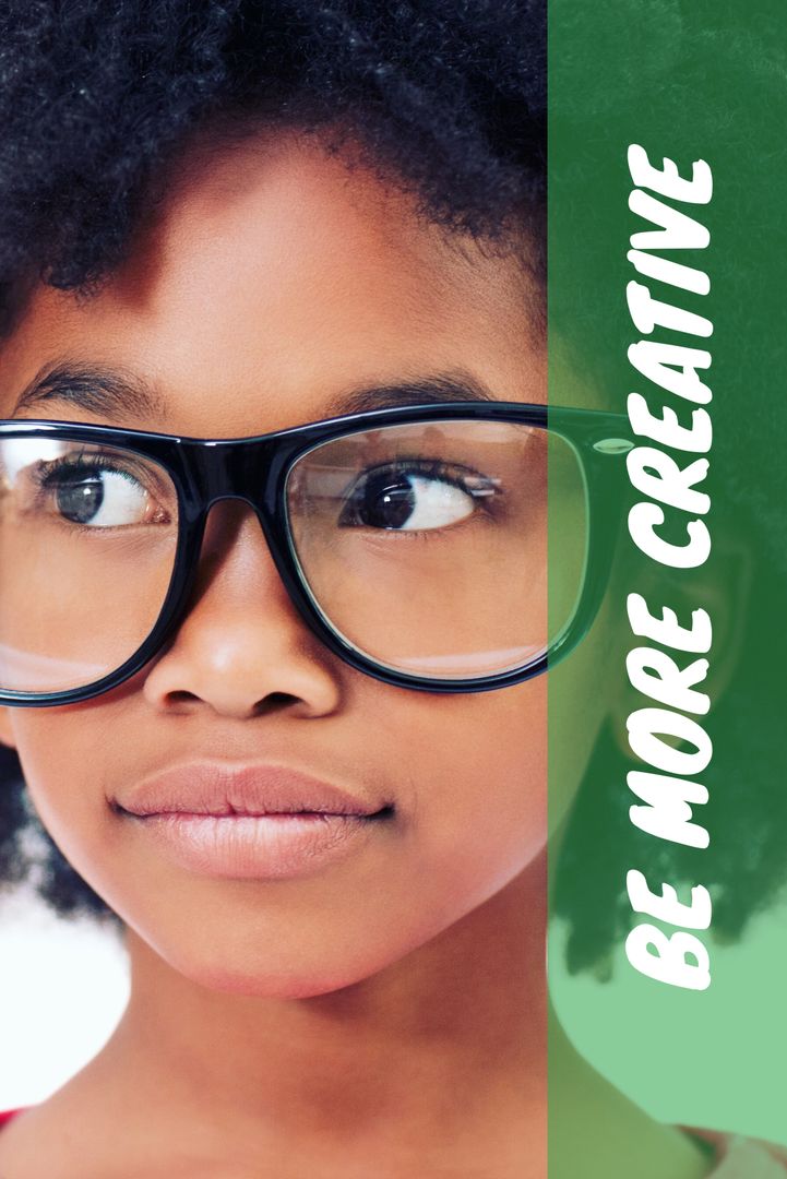 Thoughtful Woman Wearing Stylish Glasses Promoting Creativity