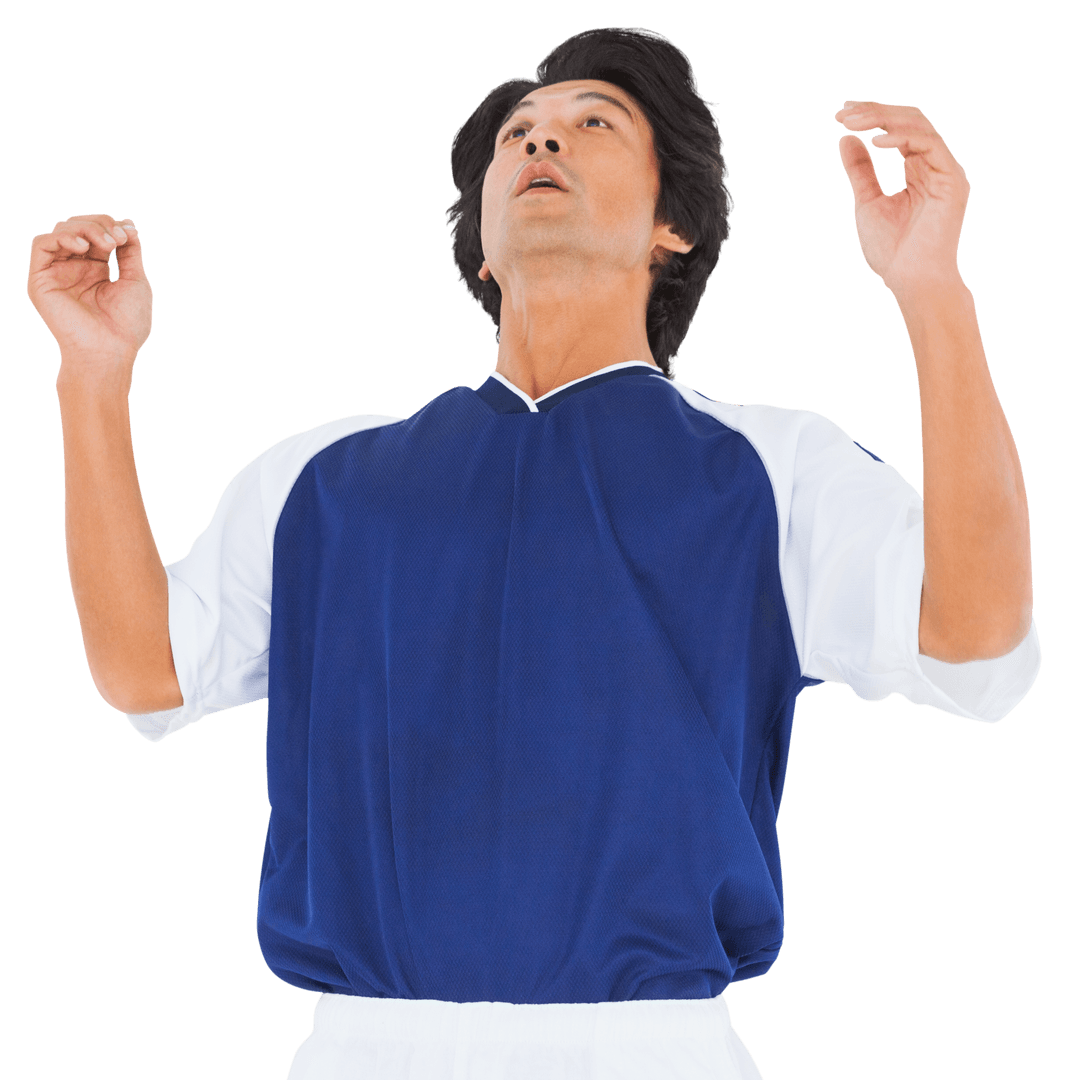 Transparent Soccer Player Ready to Receive Ball Reaction Moment