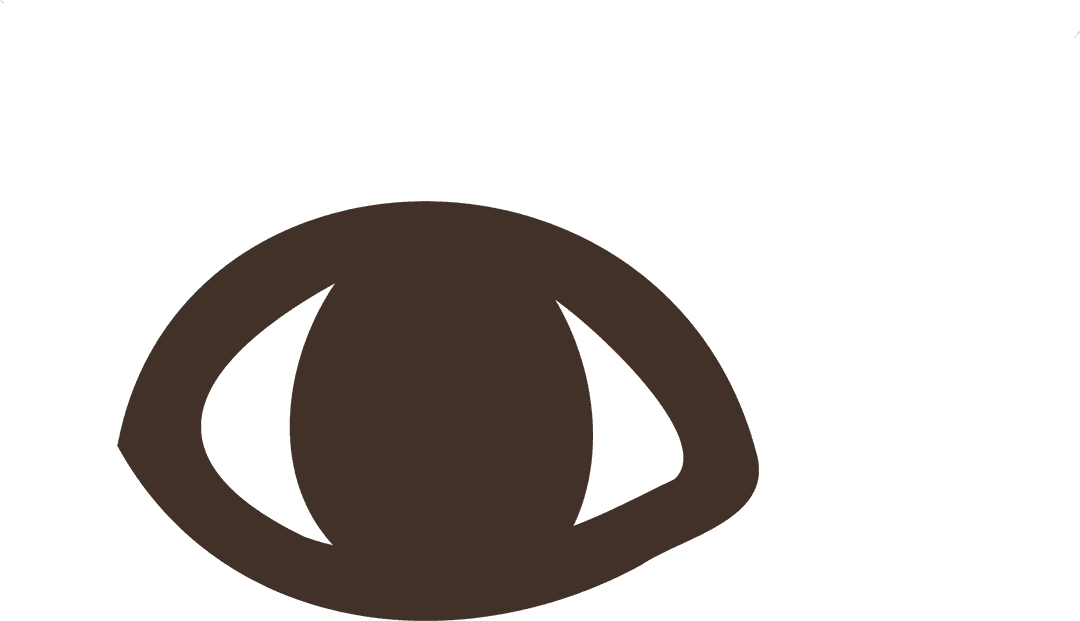 Flat Design Eye Icon on Transparent Background, Minimalist Symbol