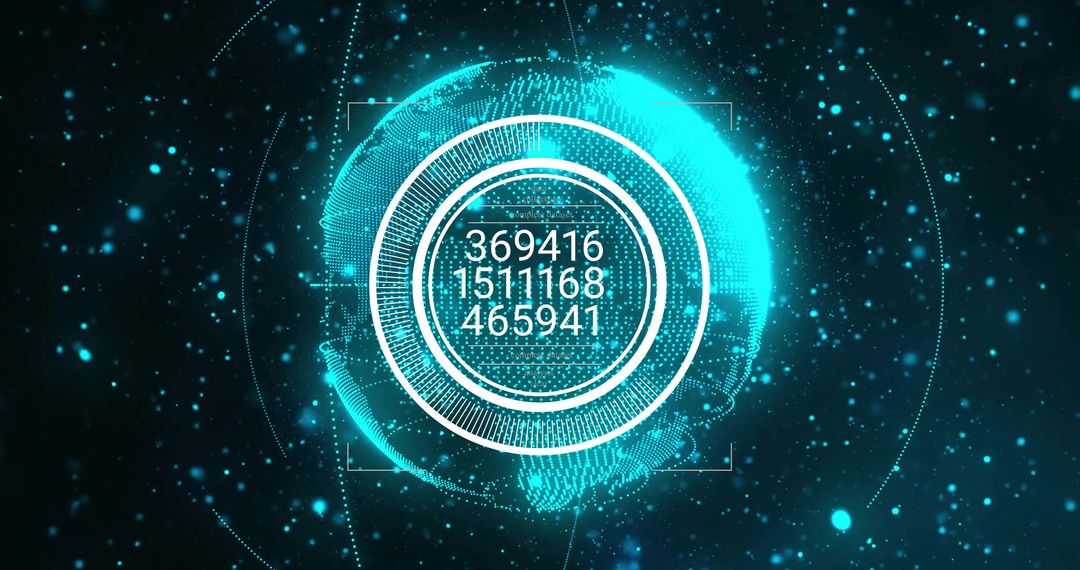 Futuristic Holographic Globe with Digital Data Display