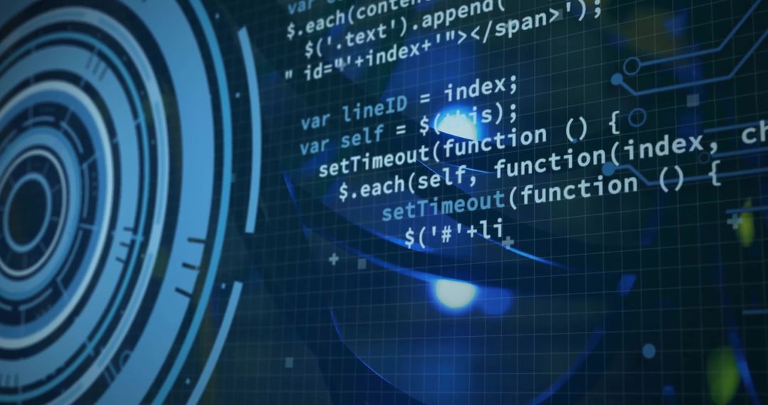 Digital Data Processing Over Circuit Board Background