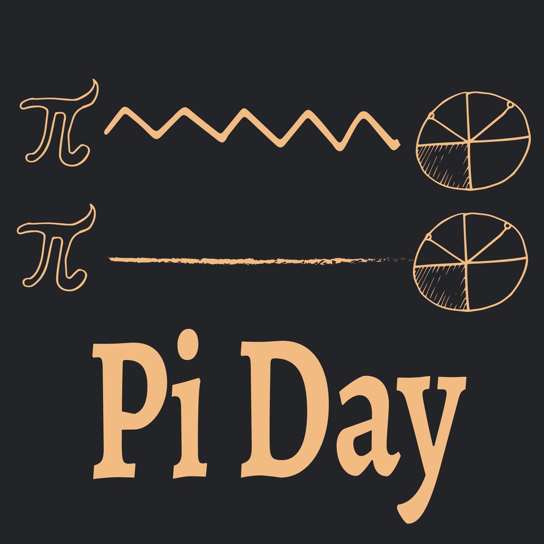 Pi Day Celebration Design Featuring Pi Symbols and Pie Charts