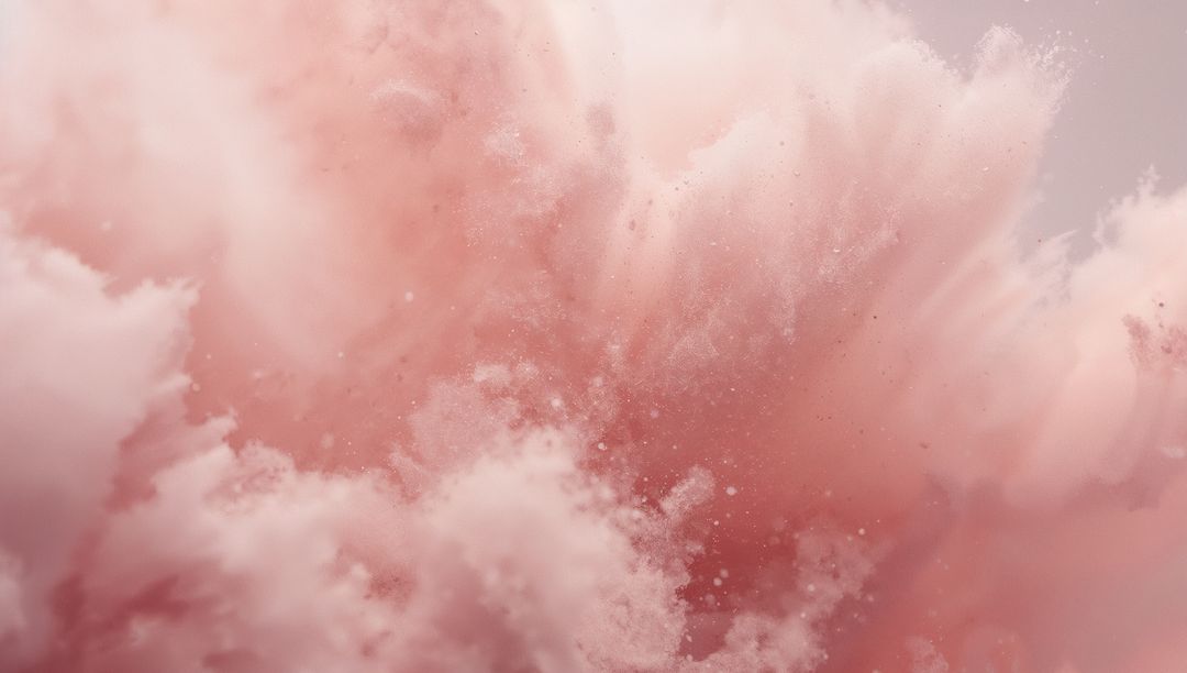 Ethereal Pink Cloud of Powdery Swirls in Abstract Void