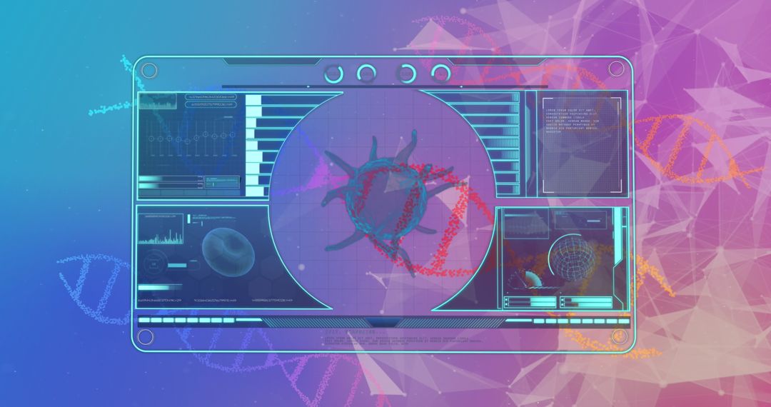 Digital analysis of covid-19 cell with spinning dna strands